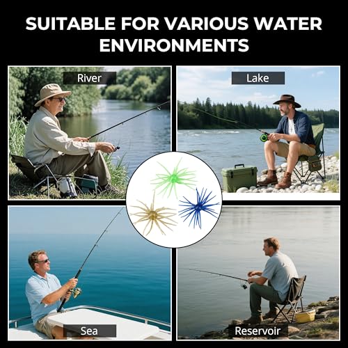 Floating Sea Urchin Creature Baits for Bass Fishing - Mixed Colors, 2.75in, 12 Pcs