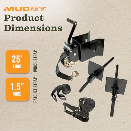 Hunting Ladder Stand Hoist Kit with 25 Ft Winch Strap System