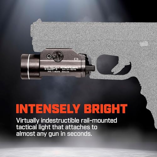 Streamlight TLR-1 Rail-Mounted Gun Light 300 Lumens Compact Version without Strobe & Earless Screw - 3.39x1.47x1.44