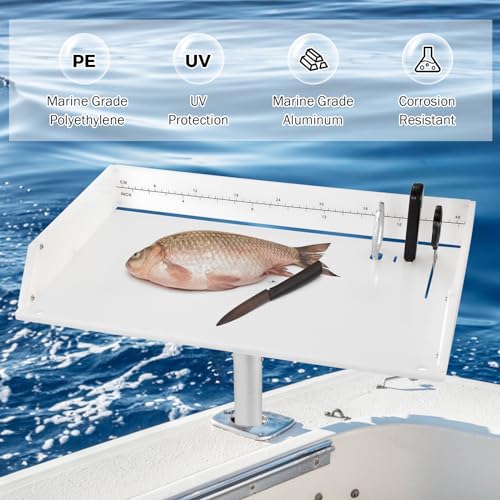 Boat Bait Cutting Board with Multi-Angle Arm and Fish-Drainage Slot - Marine Fishing Accessory