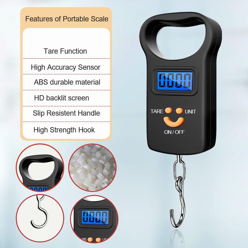 SKEAP Digital Fish Scale | 110lb Capacity with Backlit LCD Display - Ideal Fishing Gifts for Men