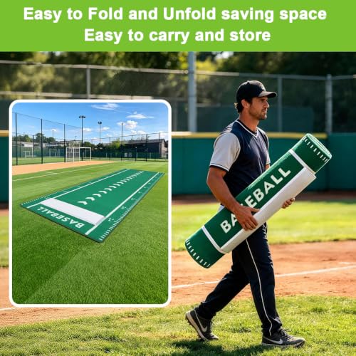 JOSTZHXIN Green Softball Pitching Mat 10x3FT Non-Slip Training Pad for Youth Baseball & Softball