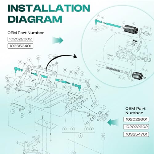 Golf Cart Tie Rod Kit for Club Car DS & Villager 2009-Up - Steering Control