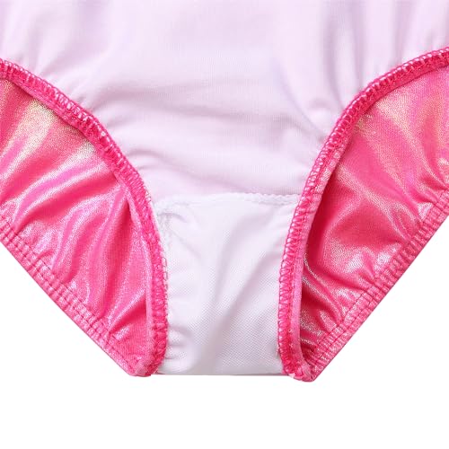 Girls Sequin Mesh Gymnastics Leotard with 3/4 Sleeve - Age 3-12Y