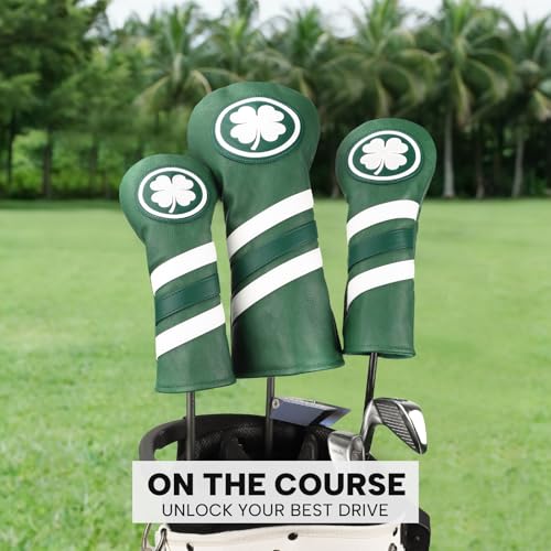 Golf Headcover for Driver 3 Wood Hybrid Rescue Fairway - Black & White, 'Birdie' Emblem - FAIRWAY
