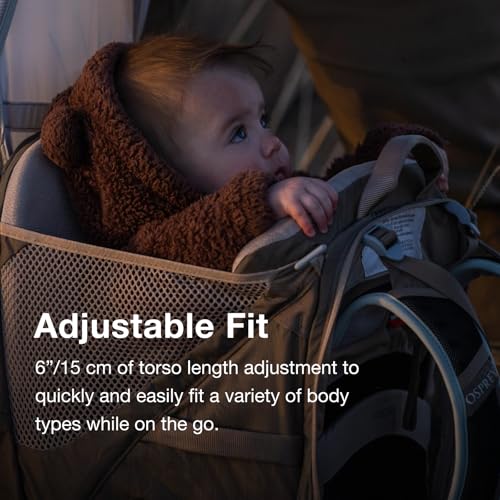 Osprey Poco Child Carrier Backpack - Koseret Green, Adjustable Hiking Baby Carrier with Sunshade