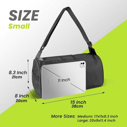 C&F BOGMOST Travel Duffel Bag - Foldable Waterproof Gym Bag for Men & Women | Lightweight Black Oxford Cloth