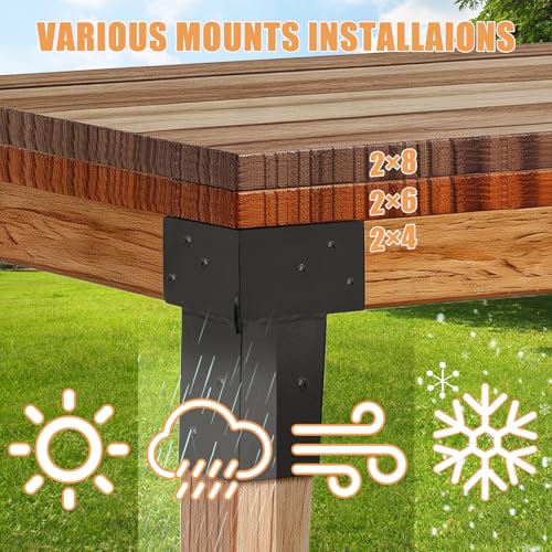 GURONG 4 Pcs Heavy Duty Deer Stand Brackets 4x4 for Tree Houses & Outdoor Platforms - Black-1set