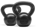Yes4All Cast Iron Kettlebell Set 20-25 lbs, Flat Bottom & Wide Handle, Home Gym
