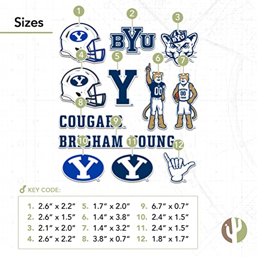 BYU Cougars Sticker Decal 8.5x11 Inches - College Spirit Vinyl Sheet