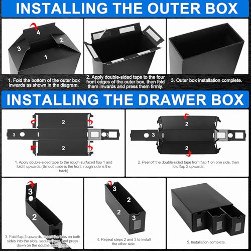 ATPWONZ 21-600 CT Trading Card Storage Box with 72 Dividers & Labels