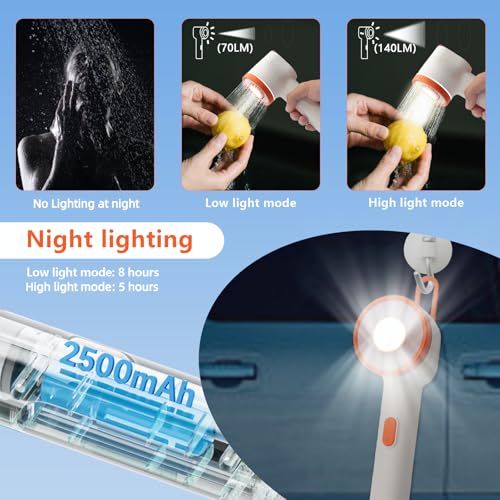 Medium Portable Camping Shower with Light & Carbon Filter - 2-in-1 Foldable Bucket
