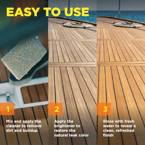 Teak Cleaner Brightener Gel Kit - 32 Fl Oz Pack of 2 - Wood Restoration