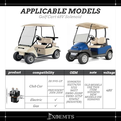 48V Club Car Solenoid with Resistor for Electric Golf Carts - 4 Terminals