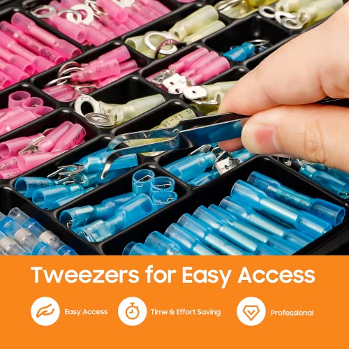 Kuject 1200PCS Heat Shrink Wire Connectors Kit Waterproof Electrical Terminals