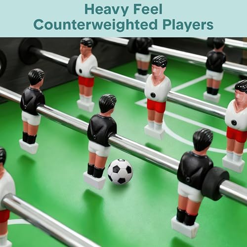 Foosball Table 48in Competition Size Soccer Game for Kids & Adults - Brown Variation