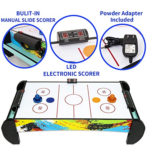 GOOSO Green/Black 38-Inch Kids Air Hockey Table with Pucks & Paddles