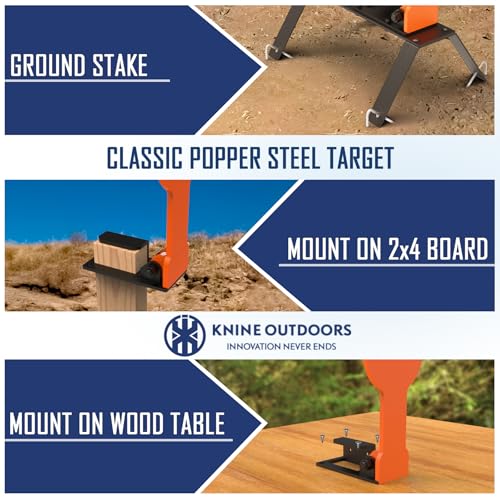 KNINE OUTDOORS Auto Reset Steel Gong Target 3/8'' AR500 for Shooting Range
