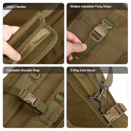 Feyachi 42-Inch Soft Rifle Case Backpack with MOLLE System Khaki