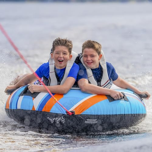 RAVE Sports Blade Inflatable Towable Tube - Orange, 1 Rider, Skim-Fast Bottom