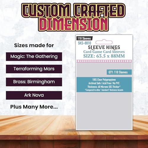 Sleeve Kings Card Sleeves 63.5x88mm 60 Micron 1100ct - Card Game Protection