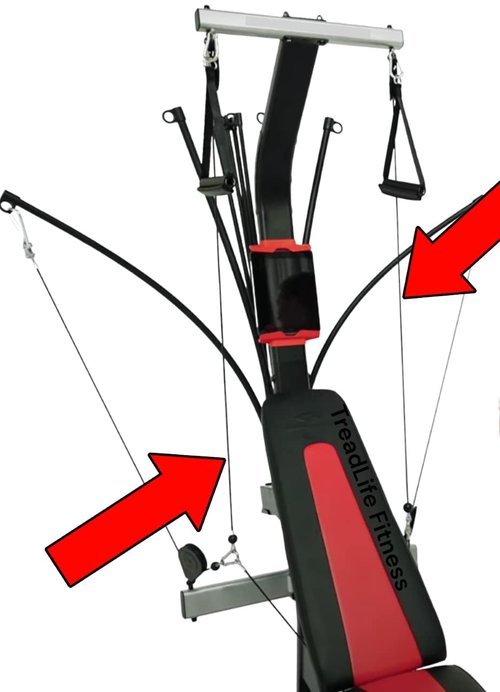 TreadLife Fitness LAT Attachment 41” Cables (Pair) - Heavy-Duty Replacement for Bowflex Xtreme & Xceed Machines - Durable LAT Pulldown Cables for Strength Training