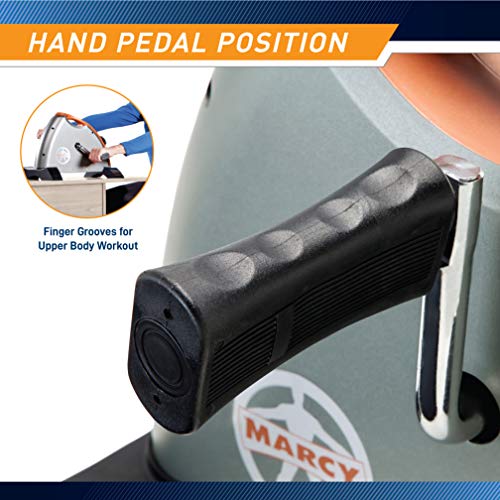 Marcy Grey Under Desk Pedal Exerciser Mini Bike for Legs & Arms - Portable, Adjustable Resistance