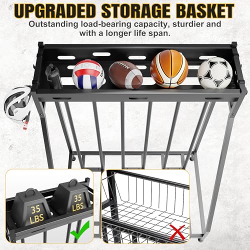 3 Bike Stand with Heavy-Duty Metal Baskets Garage Bike Rack Storage