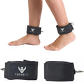 Tervefit Ankle Straps - Neoprene Padded Fitness Cuffs for High Strength Exercises | Black (2 Pack)