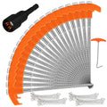 Heavy Duty Tent Stakes Set 20 Pack 8 Inch with Ropes & Hook - Camping Gear