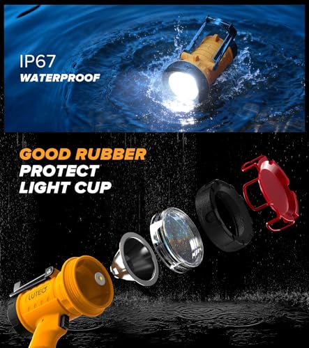 LUTEC 2 Pack Rechargeable 1,000,000LM Waterproof Spotlight with Red Filter, Foldable Stand & 4 Modes (Orange)