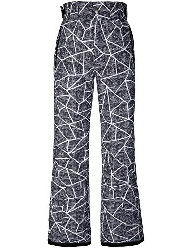 Wantdo Waterproof Insulated Women's Snow Pants - Gray Flora, Small Winter Ski Trousers