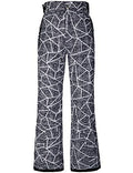 Wantdo Waterproof Insulated Women's Snow Pants - Gray Flora, Small Winter Ski Trousers