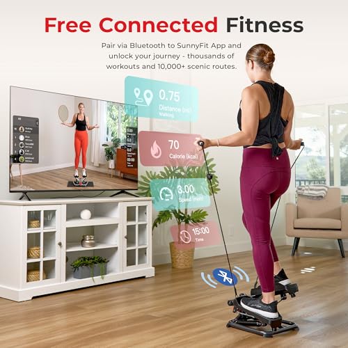 Sunny Health & Fitness Mini Stepper with LCD Monitor & Adjustable Step Height - Black