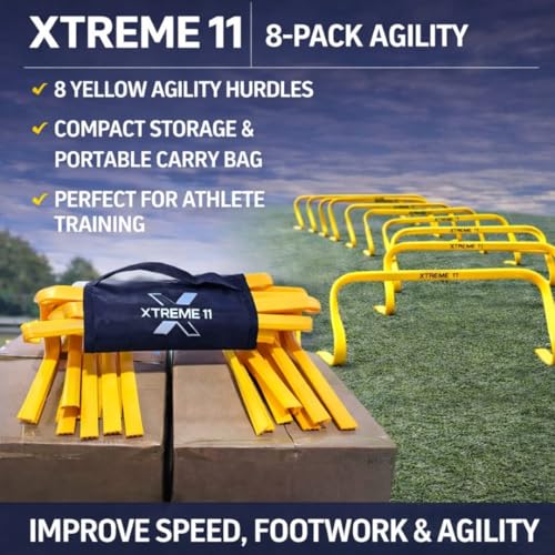 Agility Hurdles Pack of 8 - 18 Inch Speed & Training Obstacles for Athletes