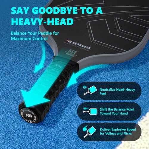 3-Piece Pickleball Paddle Cap Weights Set - 9g End Cap Counterbalance for Better Control