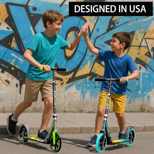 LEEYV Kids & Adult Folding Kick Scooter Blue & Black, Max 240 LBS