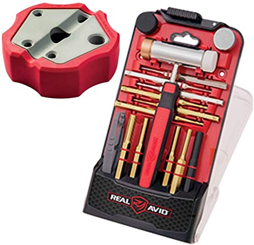 Gun Smith Brass Pin Punch Set & Adjustable Hammer with Magnetic Bench Block