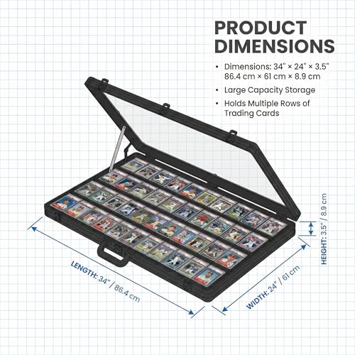 Large Aluminum Trade Show Display Case 34x22 Inches with Lock Black - Portable Collectibles & Sports Cards