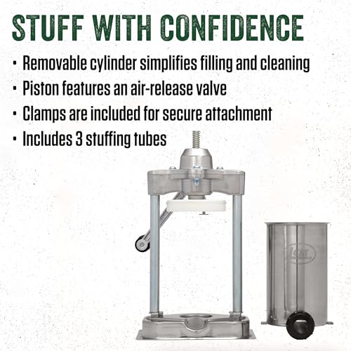 LEM 5lb Sausage Stuffer - Stainless Steel Meat Filling Machine with Clamps & Tubes - Variation of THIS listing