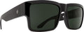 SPY OPTIC Cyrus, Square Sunglasses, Color and Contrast Enhancing Lenses, Black - Happy Gray Green Lenses