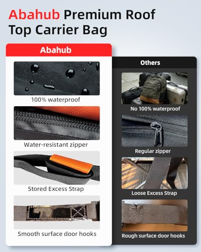 Abahub 21 Cu Ft Roof Cargo Carrier Waterproof Car Roof Storage Bag SUV