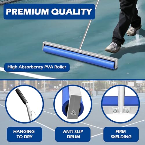 Montex Silver 37'' Tennis Court Squeegee - Quick Water Removal Tool