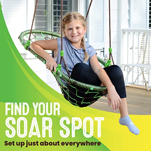 Swurfer Woval Web Tree Swing for Kids - Adjustable Indoor & Outdoor Swing with Heavy Duty Frame, 500lbs Capacity