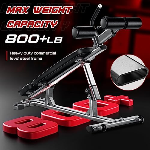 BODY RHYTHM Adjustable Sit-Up Bench with 4 Heights & Reverse Crunch Handle
