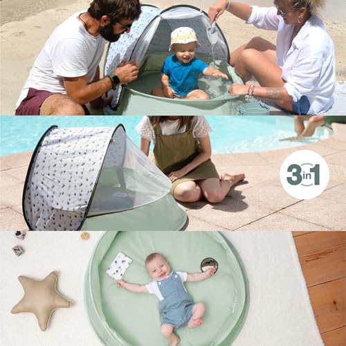 Babymoov Aquani 2-in-1 Baby Beach Tent & Paddling Pool - Provence, UPF 50+