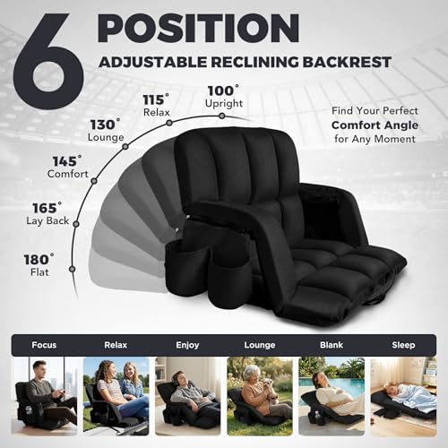 22.5-Inch Wide Stadium Bleacher Seat with Back Support & Cushion - Black