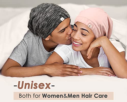 Large Satin Lined Slouchy Beanie Hat Sleep Cap for Chemo & Hair Care - Black Wine