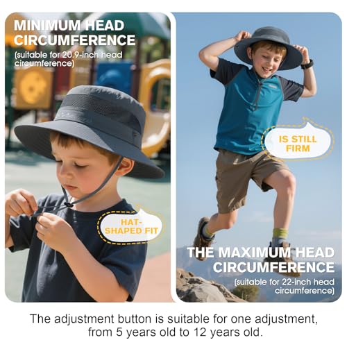 Kids Sun Hat UPF 50+ Outdoor Bucket Hat 5-13 Years 2-Pack Khaki Beige