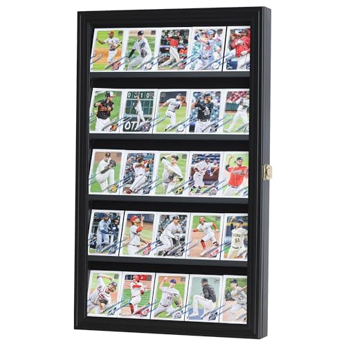 DisplayGifts Black Hockey Puck Display Case Wall Shelf Shadow Box with UV Protection